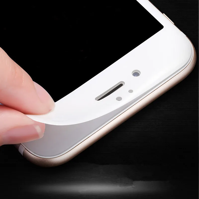 Цветное закаленное стекло с мягкими краями на весь экран для iphone 7 7plus 3D