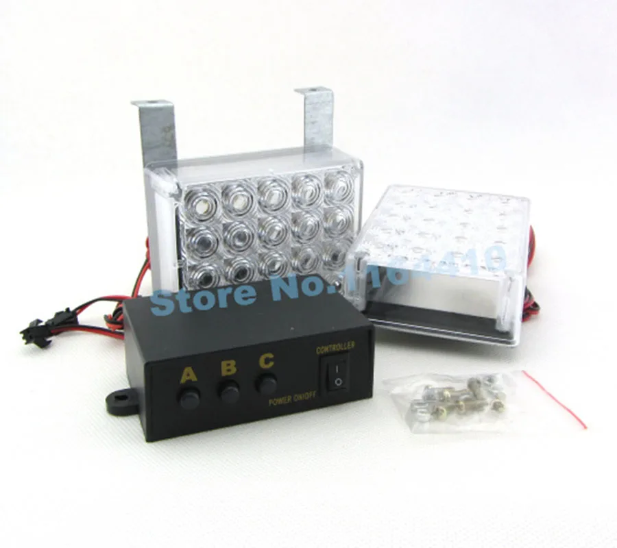 Car Truck 2x20 LED 40 LEDS Strobe Light Warning Flash Flashing Emergency Lights Lamp Amber White | Автомобили и мотоциклы