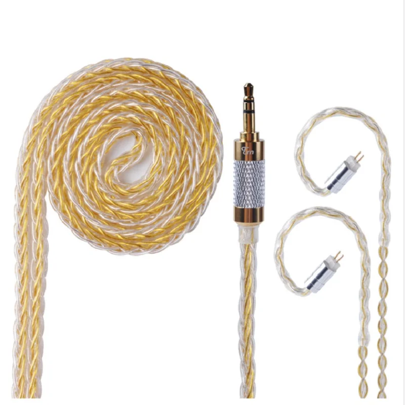 Лампа указателя 8 ядра Модернизированный посеребренный кабель 3 5 0 75 78 MMCX баланс Hi