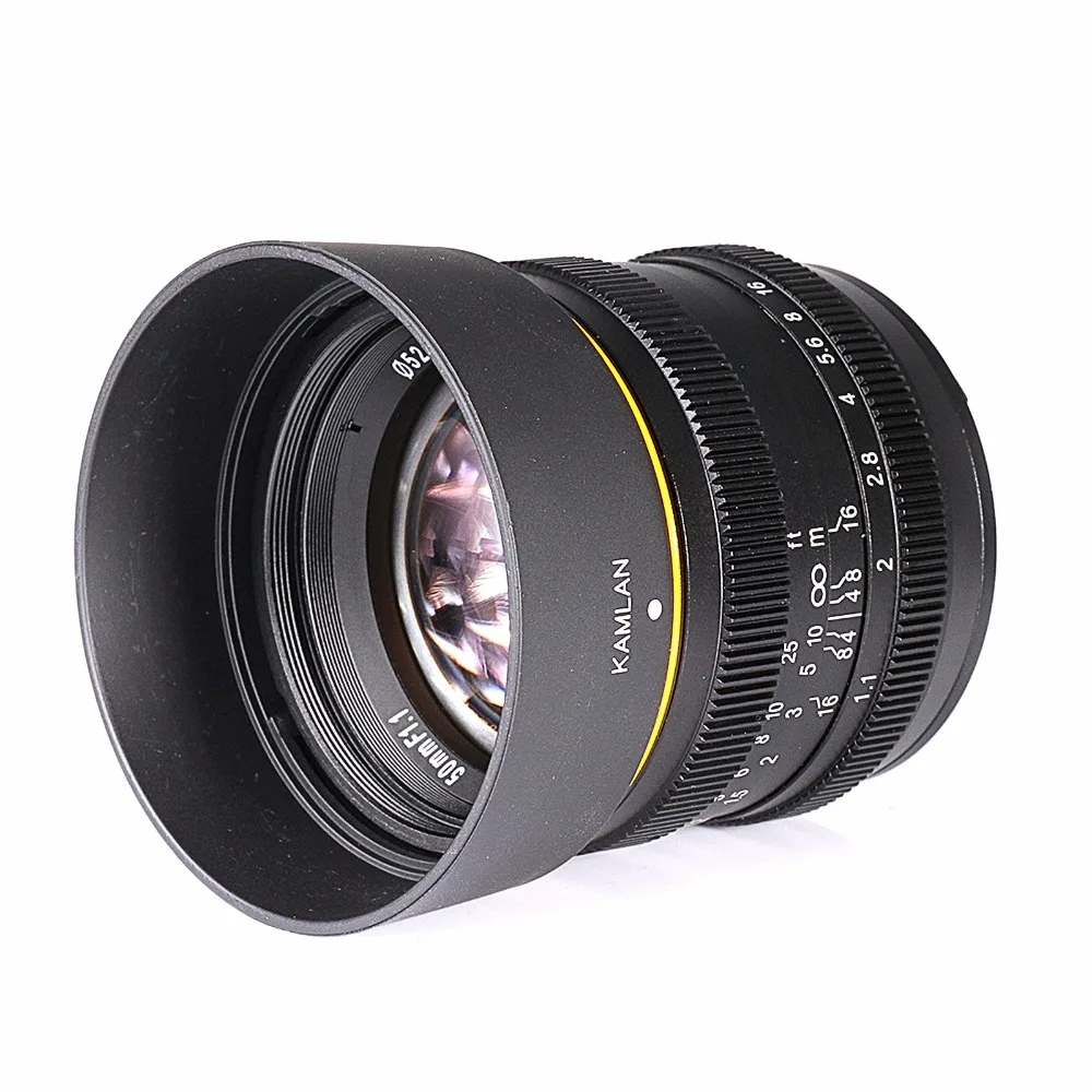 Новый стиль Kamlan 50 мм F1.1 APS-C Большая диафрагма ручной фокус объектив для Sony E-Mount |