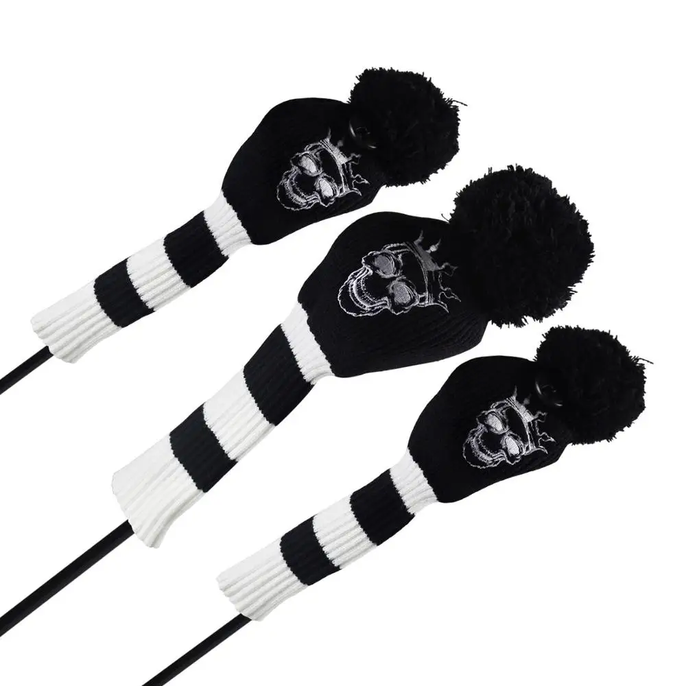 

PINMEI Golf Headcover Knitted Golf Club Head Covers Set of 3,fit for Driver,Fairway Wood, Hybrid Head Cover Headcover for Callaw