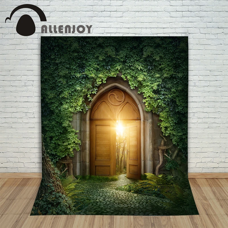 Виниловые фотофоны Allenjoy профессиональные с изображением ворот двери леса