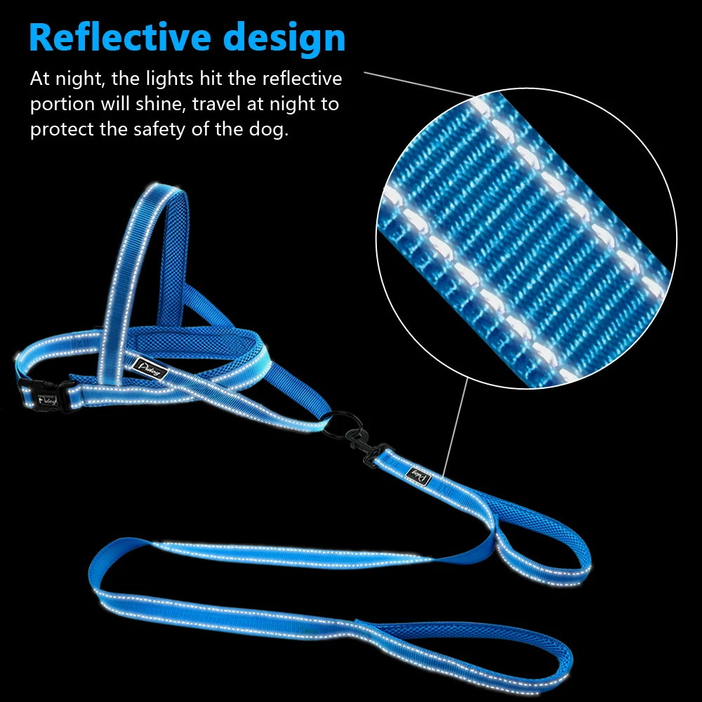 No Pull Reflective Dog Harness Leash Set Pet Vest Lead For Small Meduim Large Dogs Perfect for Daily Training Walking XXS-L | Дом и сад
