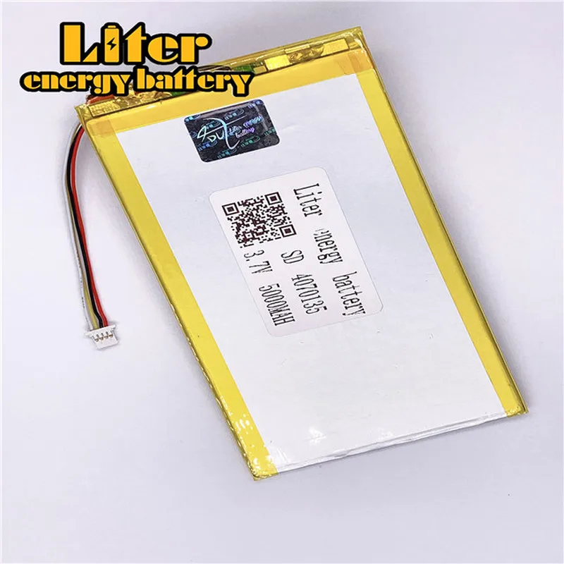 Разъем 1,0-4 P заказной 3,7 V 4070135 5000mah литий-полимерный аккумулятор планшетный ПК аккумулятор перезаряжаемый аккумулятор