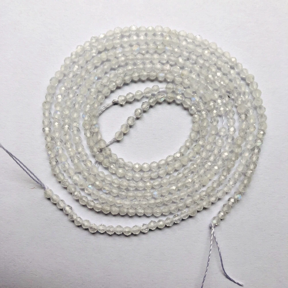 Бусины Из Натурального лунного камня белого цвета граненые маленькие бусины