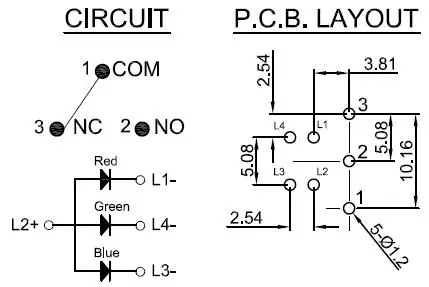PB26-13M квадратный 15*15 мм с светодиодный SPDT мгновенный самовозвратный pcb кнопочный выключатель для видеопроцессора