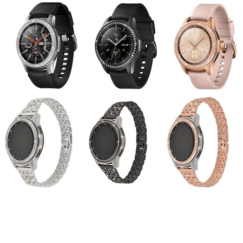 Чехол для смарт-часов для samsung Galaxy Watch 46 мм 42 мм ободок кольцо аксессуары для смарт-часов клейкая крышка против царапин металл