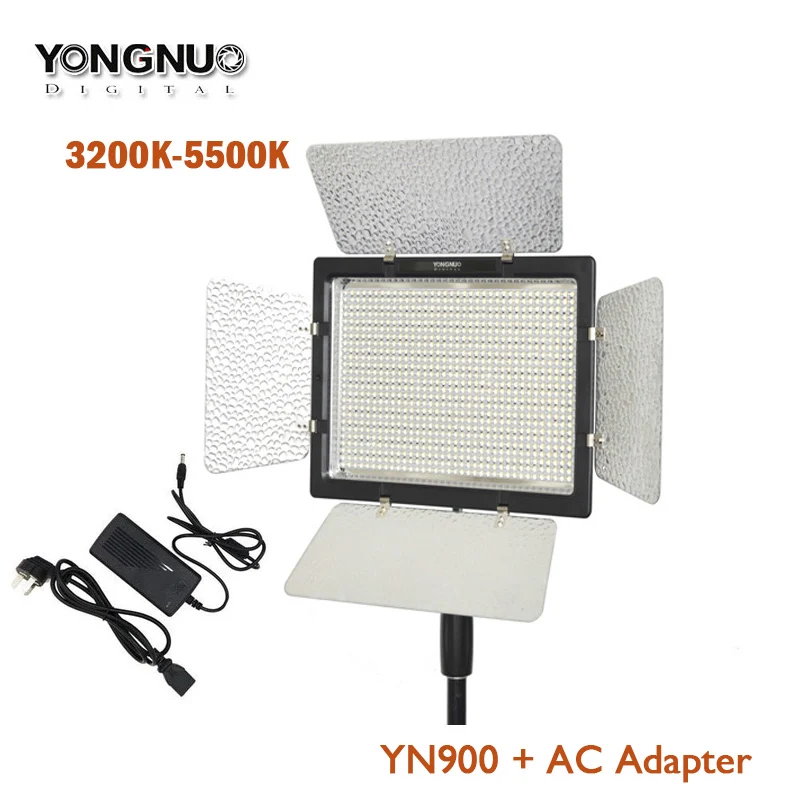 YONGNUO YN900 высокий CRI 95 светодиодный видео светильник Панель, YN-900 900 лампа бобы 7200LM 54 Вт Светодиодный светильник ing APP пульт дистанционного управления с адаптером переменного тока - Цвет: Белый
