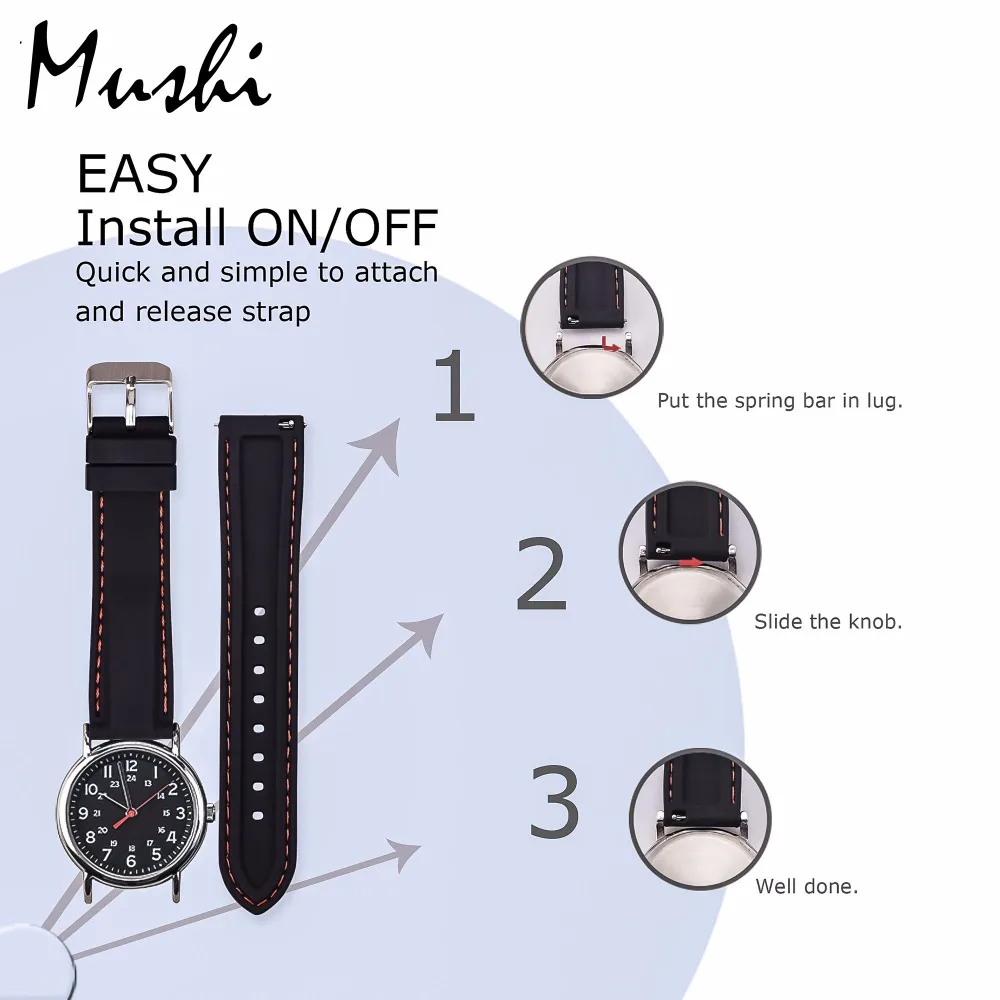 MS силиконовый ремешок для часов Diver Watch Band резиновый ремешок для часов с матовой застежкой из нержавеющей стали 20 мм 22 мм 24 мм ремешок для часов