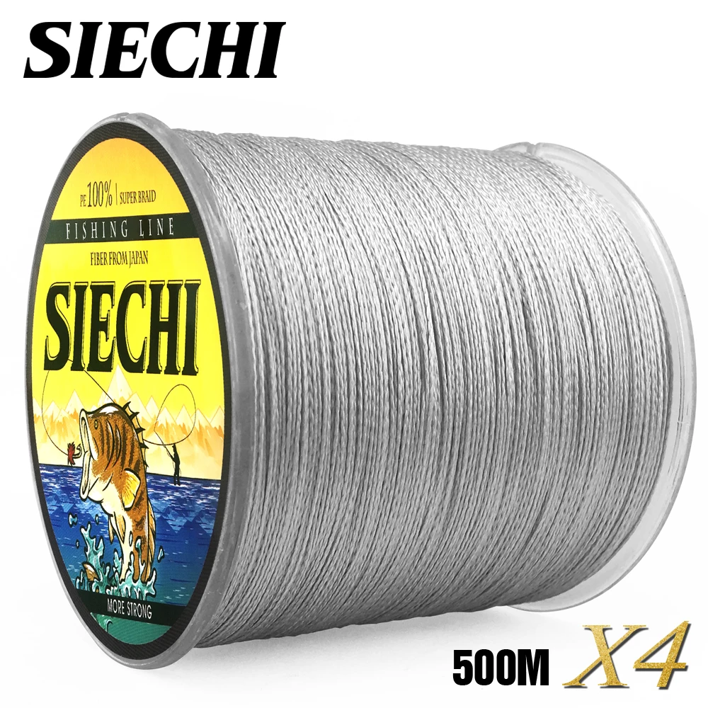 Полиэтиленовая мультифиламентная 4-жильная плетеная рыболовная леска SIECHI 500 м 12-83