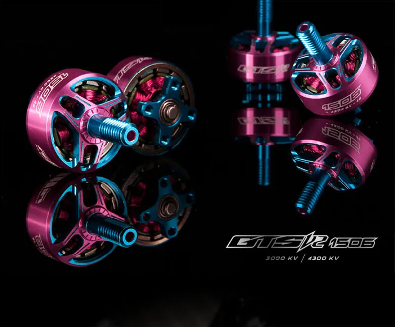 Brushless Motor RCINPower GTS-V2 1506 4-6S 3000KV 4300KV Titanium Pink Support GF3040 GF3052 Propeller for RC FPV Racing Drone