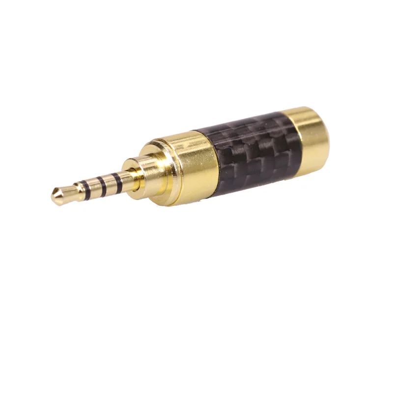 12 шт./лот 4 полюсный 2.5 мм Jack Stereo Male Plug Провода Позолоченный разъем углерода