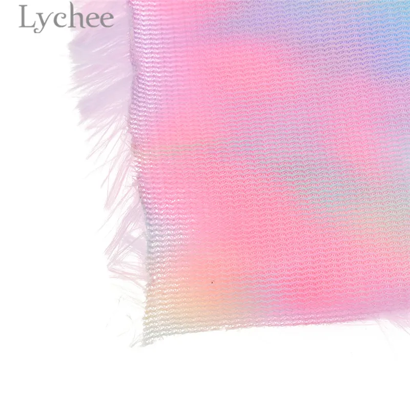 Радужная меховая ткань Lychee Life Размер A4 21x29 см|Синтетическая кожа| |