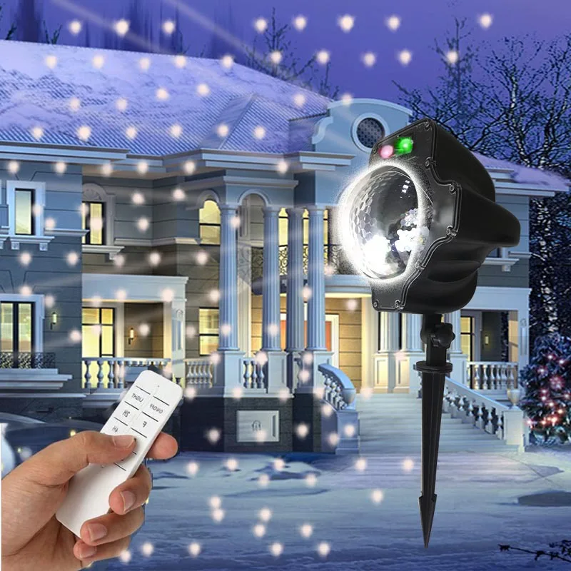 Звезда проектор led белый + красный зеленый лазер снег Рождественский светильник