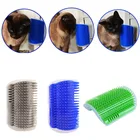 Щетка для самостоятельного ухода за кошками, расческа, угловая щетка для котят, для стрижки шерсти, самомассажная щетка С Кошачьей Мятой, игрушка для кошек
