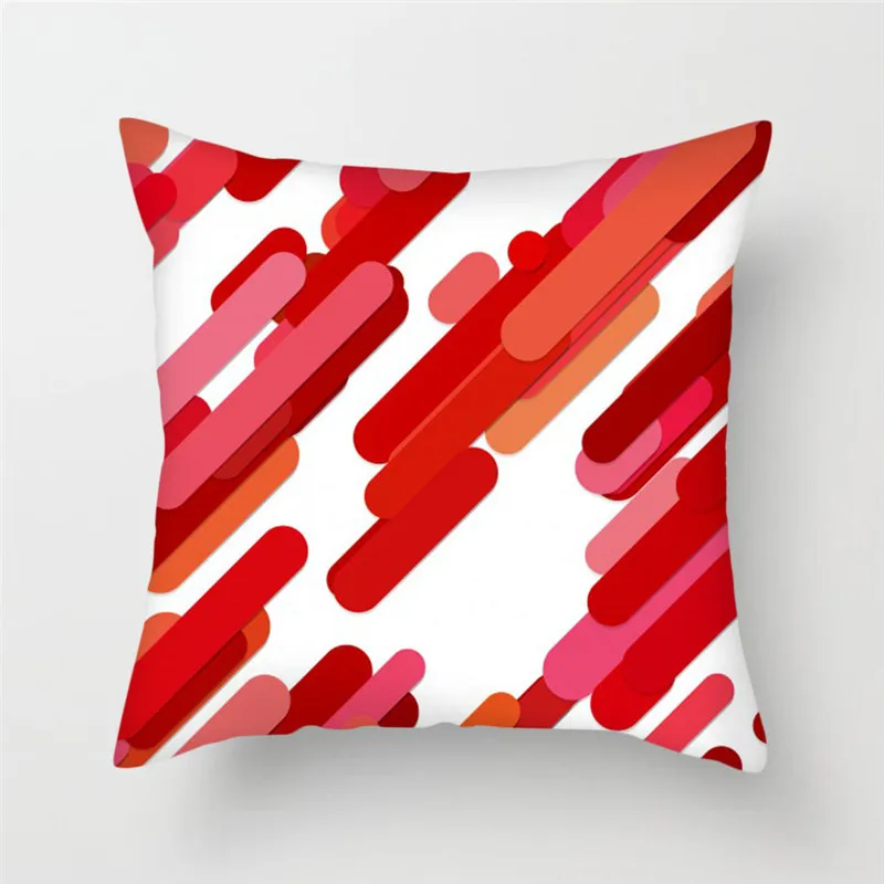 Красная наволочка для подушки с геометрическим рисунком Fuwatacchi квадратная