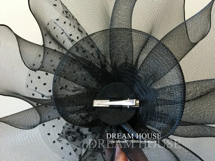 

White Black Wedding Bride Veil Hair Accessories Handmade Mesh Hairgrip Fascinator Hat Vintage Fashion Women Floral SHow Headwear