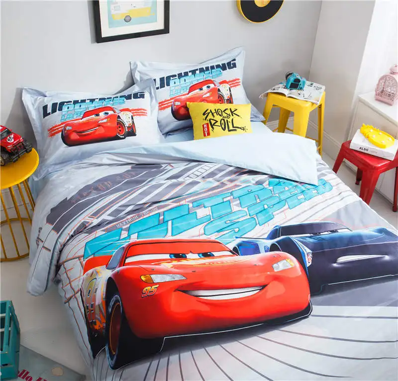 3D Mc Queen Cars Comforter постельные комплекты для детей декор спальни двухслойный