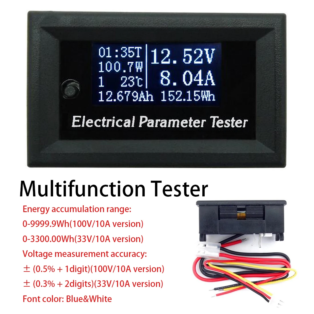 7in1 DC 100v 33v 10A OLED Многофункциональный тестер Напряжение текущее время температура