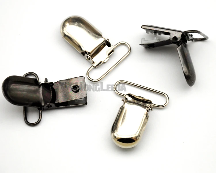 50pcs/lot 25mm 1inch metal suspender clip holder for trousers belt pacifier cilps silver/Black nickle free shipping | Дом и сад