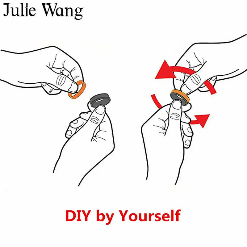 Julie Wang 1 набор 8 мм простые силиконовые Лоскутные кольца Настройка Красочная