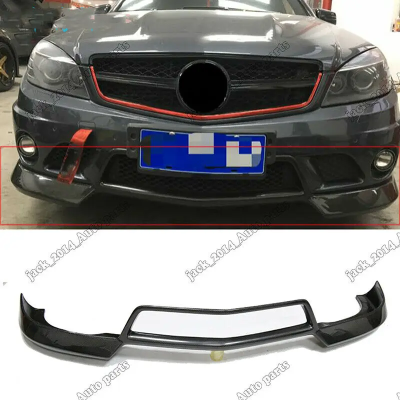 Для 2008 2009 2010 2011 Benz C Class W204 C63 седан AMG Реальные углеродного волокна переднего бампера v-стиля
