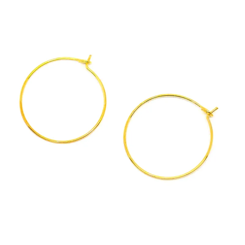 

500Pcs Gold Plated Round Alloy Wine Glass Rings Earring Hoops Jewelry Findings 29mmx25mm