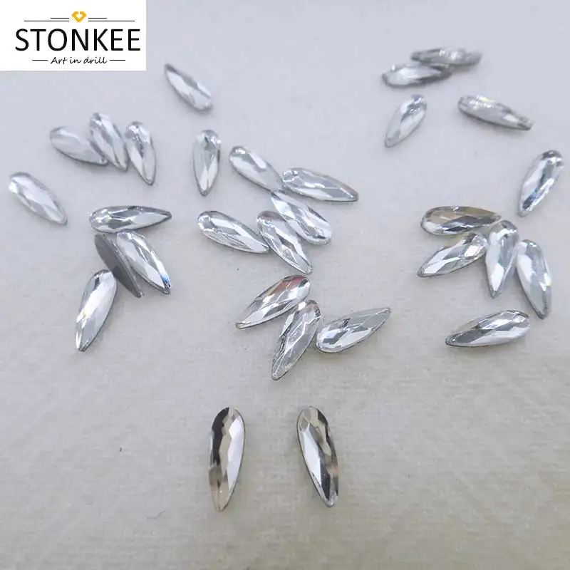 

Hot fix stone Raindrop shaped Rhinestone crystal&AB