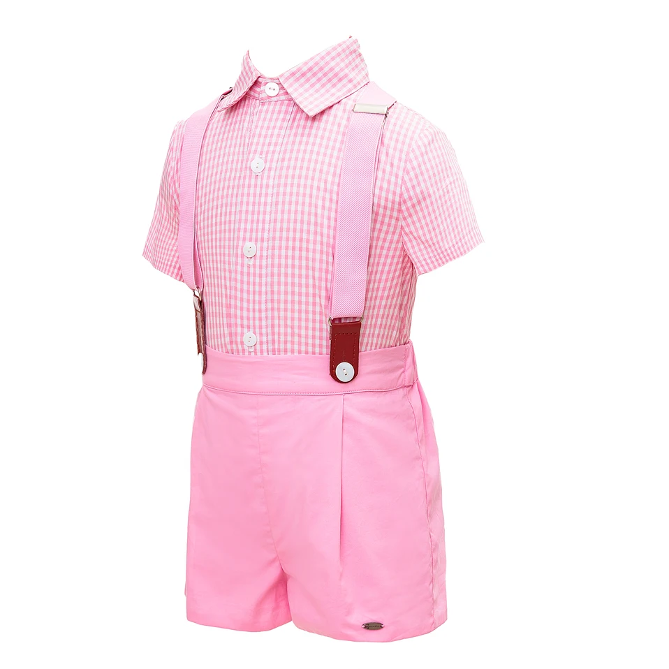 Cutestyles комплекты одежды для мальчиков 2 шт. розовая клетчатая рубашка + брюки на