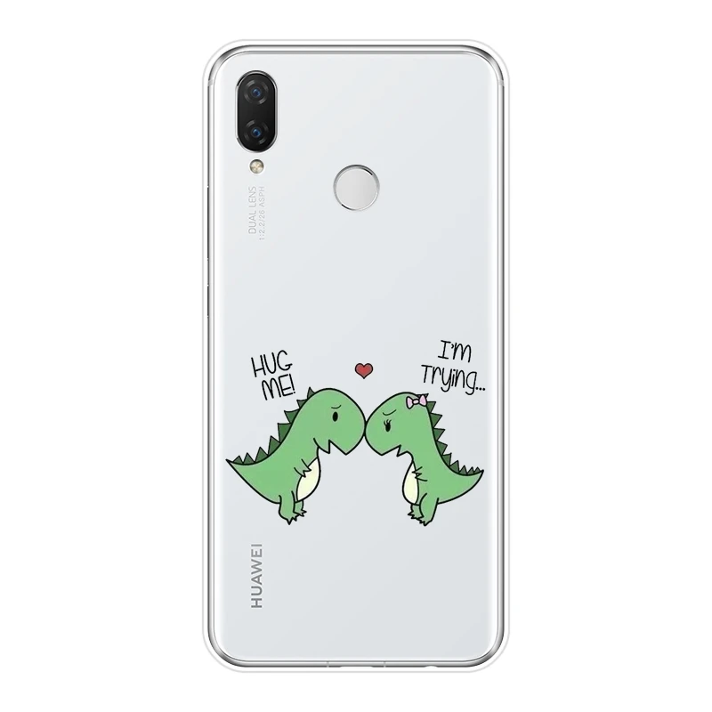 Задняя крышка для Huawei Nova Smart Lite 2017 Kawaii Dinosaur силиконовый мягкий чехол 2i 2 Plus 3 3I 3E