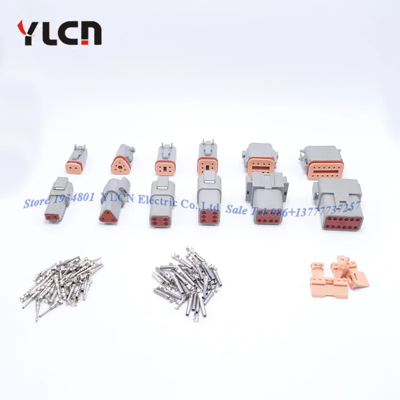 

6 комплектов 6 моделей DT06/DT04 2/3/4/6/8/12 контактный двигатель/коробка передач Водонепроницаемый Электрический разъем для автомобиля, автобуса, д...