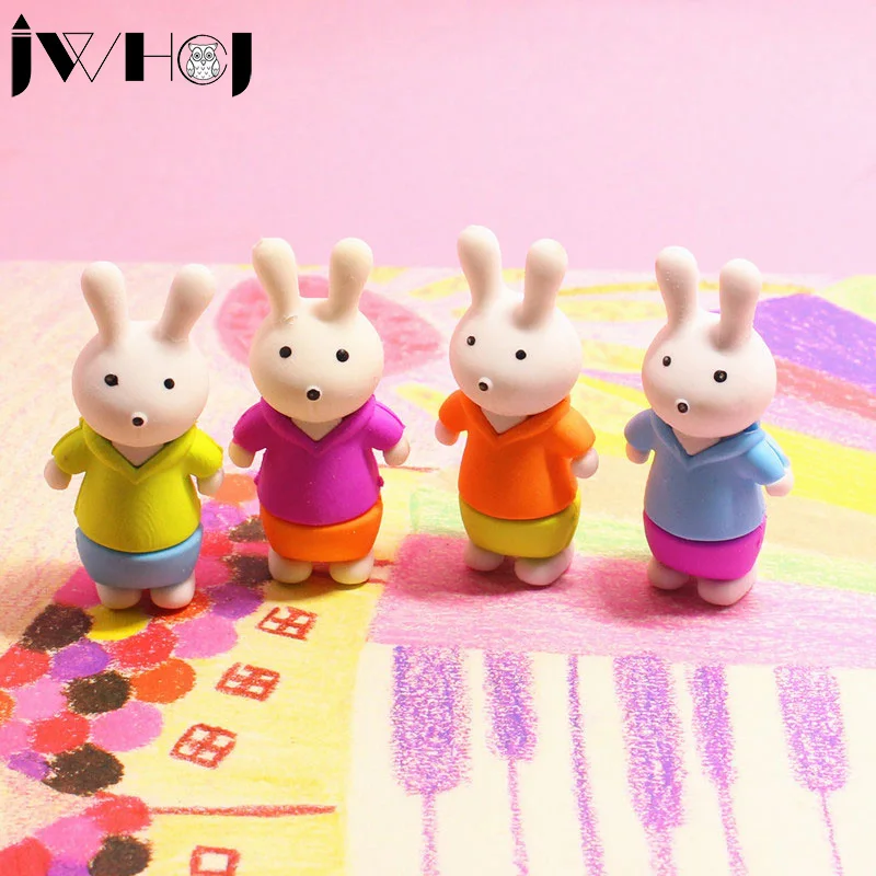 1 шт. Новинка 3D кролик может стоять резиновый ластик креативные кавайные