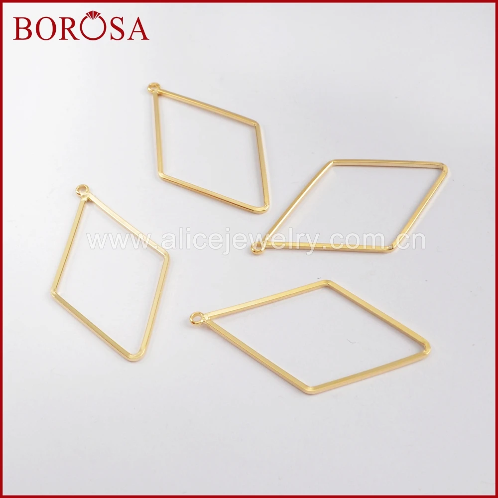 

BOROSA 50 шт. новый маленький золотой цвет ромбовидная форма латунь очаровательные металлические подвески ювелирные изделия для серьги/ожерелья ювелирные изделия PJ130