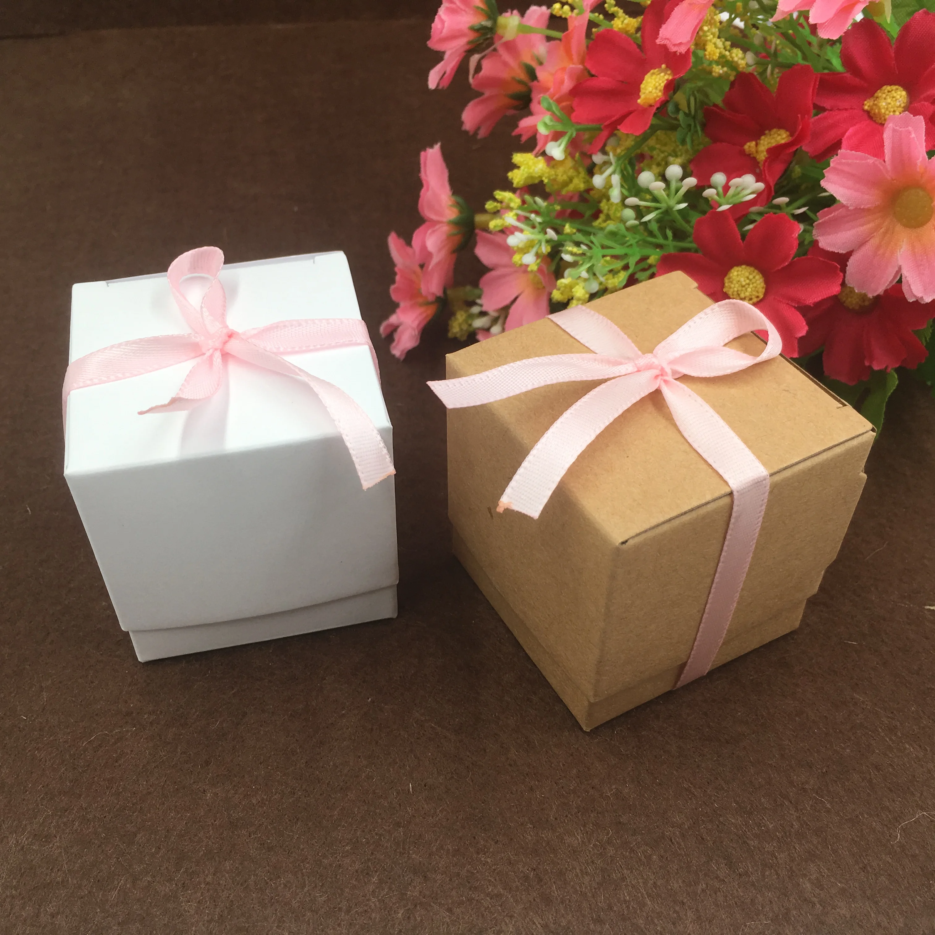 10pcs Kraft Craft Small Cube Paper Boxes Love Gift Storage Box for Candy/Ring/Cupcake Packaging | Дом и сад