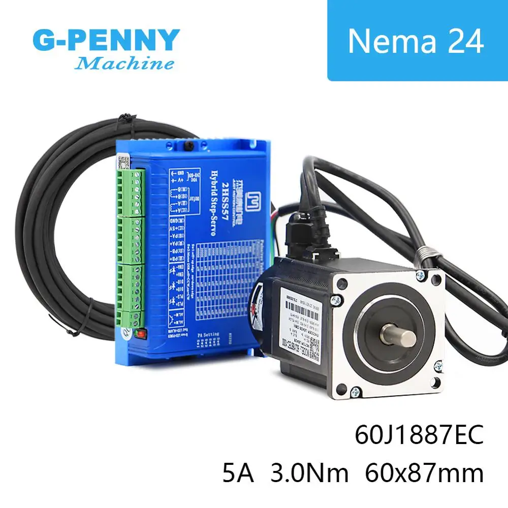 Шаговый двигатель Nema24 с замкнутым контуром 4 провода 428 унций дюйм 3 0 нм D = 8 мм Nema 24