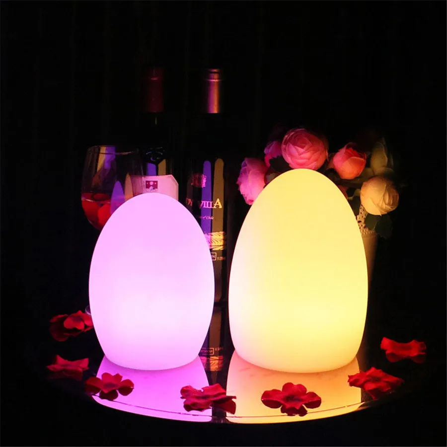 

Remote Control Waterproof Egg Shape RGB LED Night Lights Rechargeable Indoor Outdoor Home Garden Bar KTV Dining Table Lamp