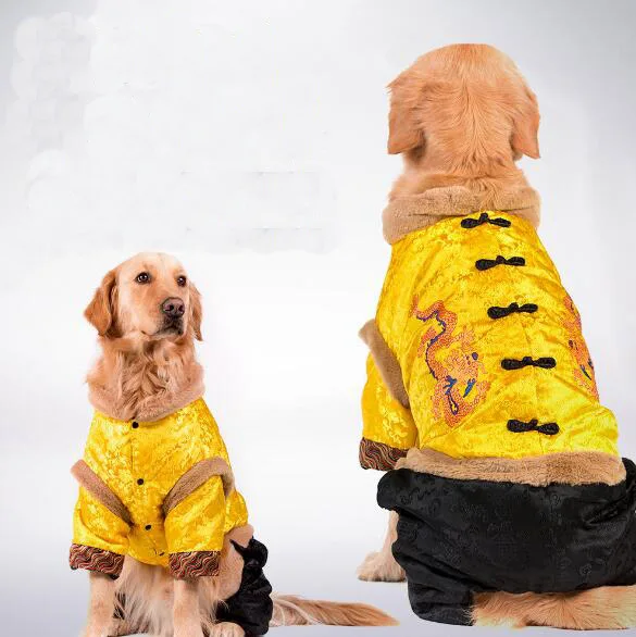 2017 new large dogs New Year's costume big dog autumn winter warm soft jumpsuit pet coat tracksuits clothes 1pcs | Дом и сад