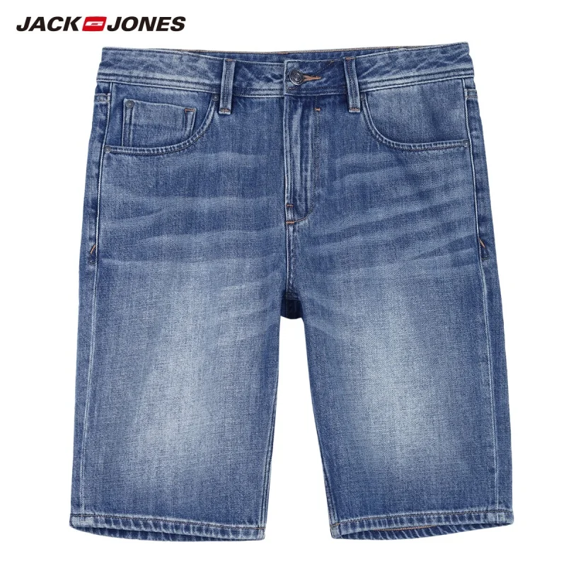 Мужские джинсовые шорты до колена JackJones 100% хлопок базовая мужская одежда | 219243502