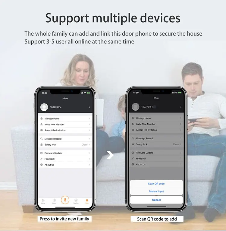 Geeklink беспроводной умный видео телефон двери IP WiFi дверной звонок Камера Pir Обнаружение движения Ночное видео для умного дома