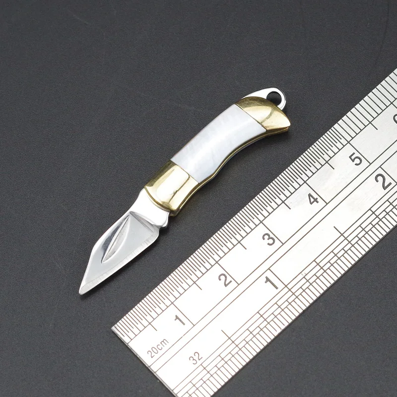 Мини складной нож из нержавеющей стали карманный кошелек брелок для выживания на