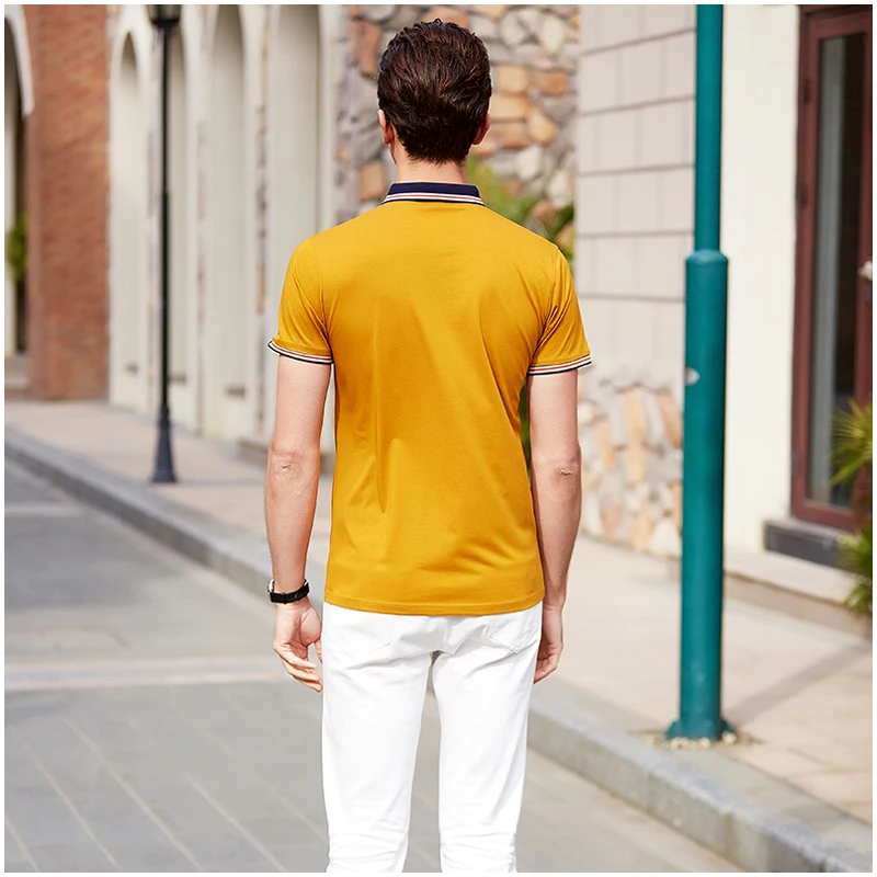 Горячая распродажа высокое качество Tops& Tees, Для мужчин поло из чистого полиэстера футболки Бизнес Для мужчин бренды рубашек-поло рубашки 3D и вышивкой, с отложным воротником, Для мужчин s Поло рубашка 7176
