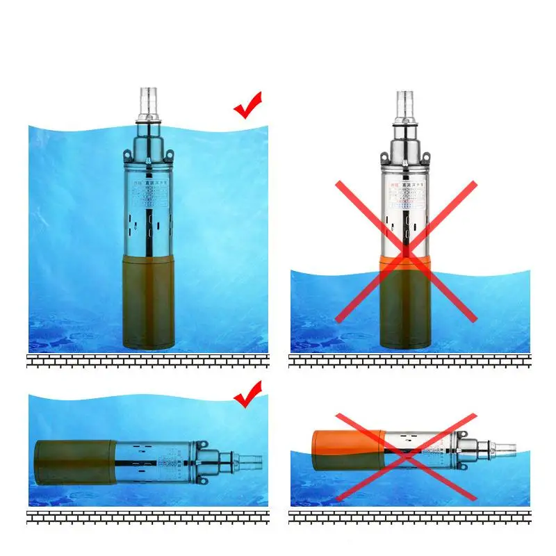 Максимальный подъем 55 м 48/60V Водяной насос на солнечной батарее штанговый скважинный насос постоянного тока винт погружной насос для поливки в саду домашнего сельского хозяйства 380W