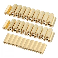 100pcslot m2m2 5m3l female hex head brass spacing screws threaded pillar pcb computer pc motherboard standoff spacer