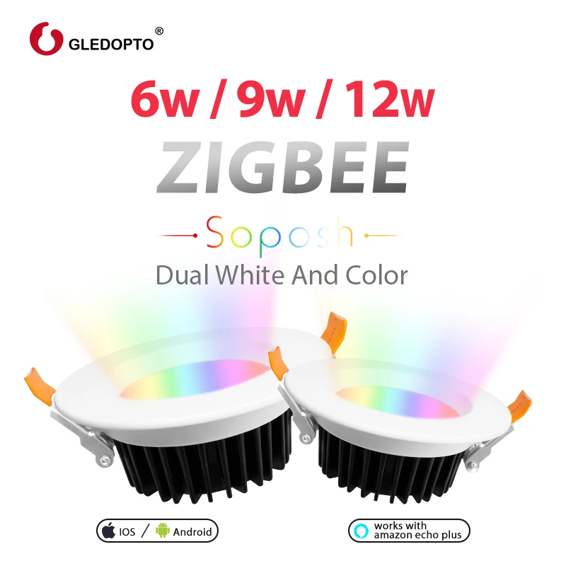 G светодиодный OPTO ZIGBEE умный дом 9 Вт светодиодный RGBcct вниз светильник управление приложением работа с Amazon plus светодиодный rgb лампа с регулируемой яркостью светильник Голосовое управление