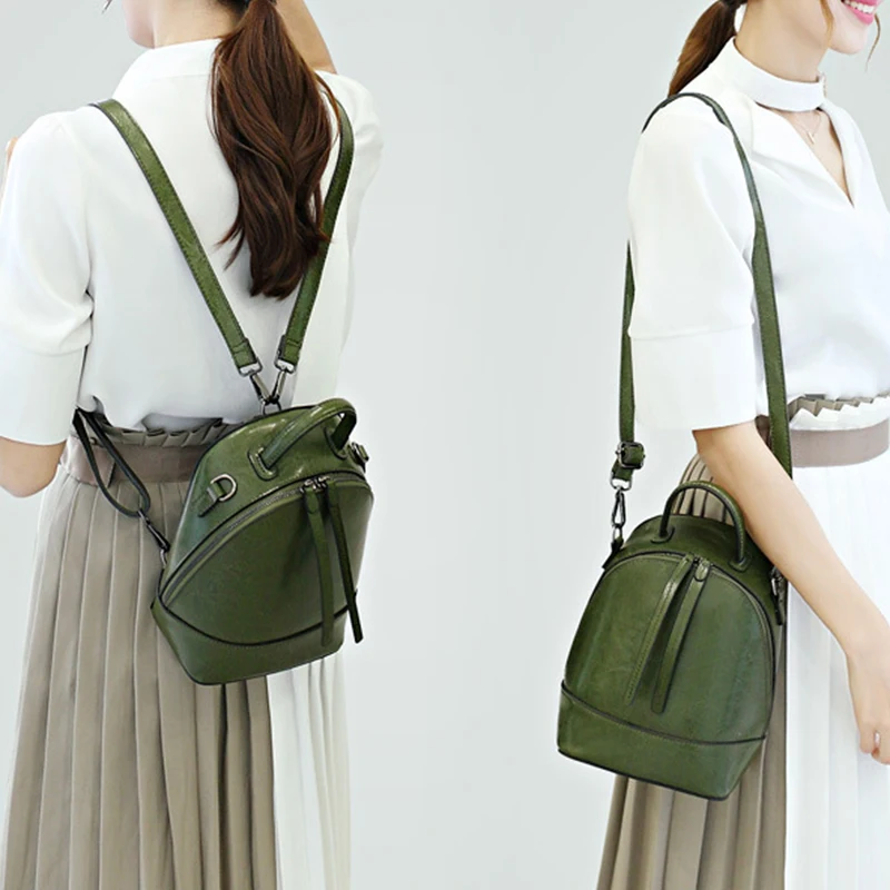 Высококачественный Женский маленький рюкзак из воловьей кожи сумка через плечо