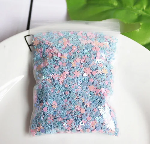 Синий Счастливая обезьяна 20 г/упак. DIY Поставки слаймов игрушки цветок любовь звезда клейкие аксессуары разбрызгивает наполнитель для пушистой прозрачной слизи - Цвет: Синий