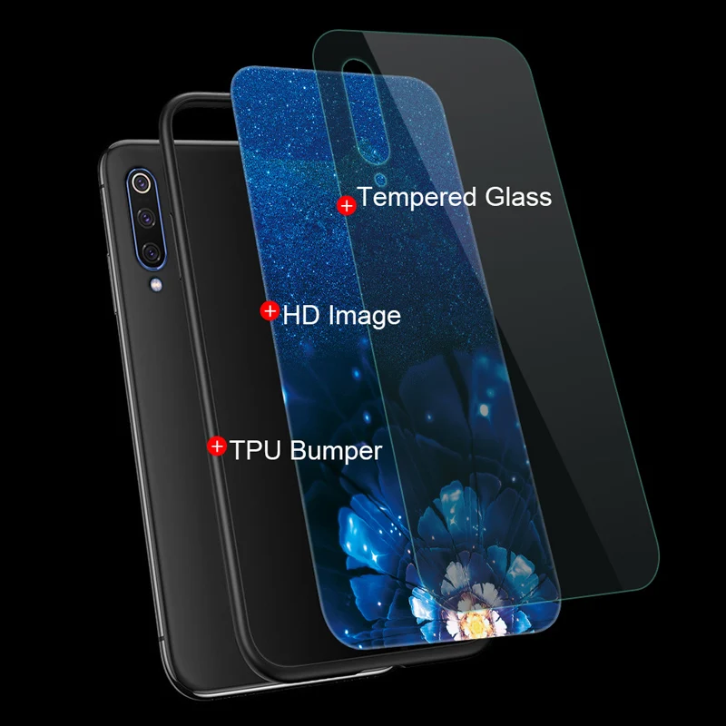 Защитный чехол для Xiaomi mi 9 Lite стеклянный силиконовый mi9 SE телефона CC9 CC9E чехлы T Pro
