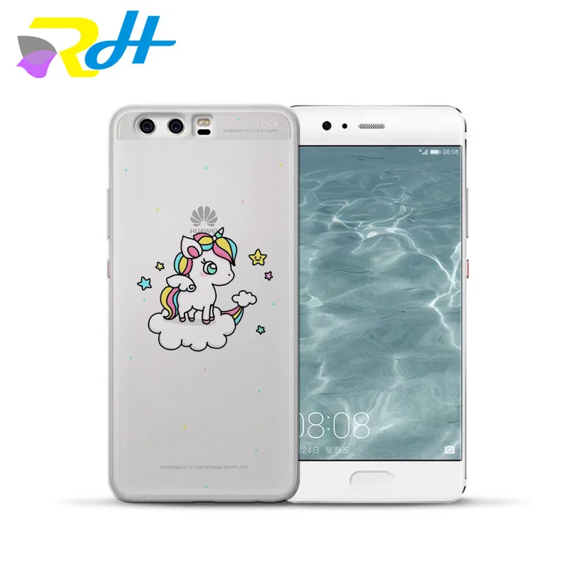 Для funda Huawei P10 lite чехол Радужный Единорог для P9 чехлы Модные Lite Plus Coque Etui | Мобильные