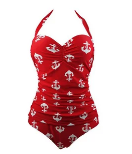 B1 Женский купальный костюм большого размера Maillot De Bain, монокини XXL размера плюс, Цельный купальник, ретро купальник в горошек - Цвет: B1