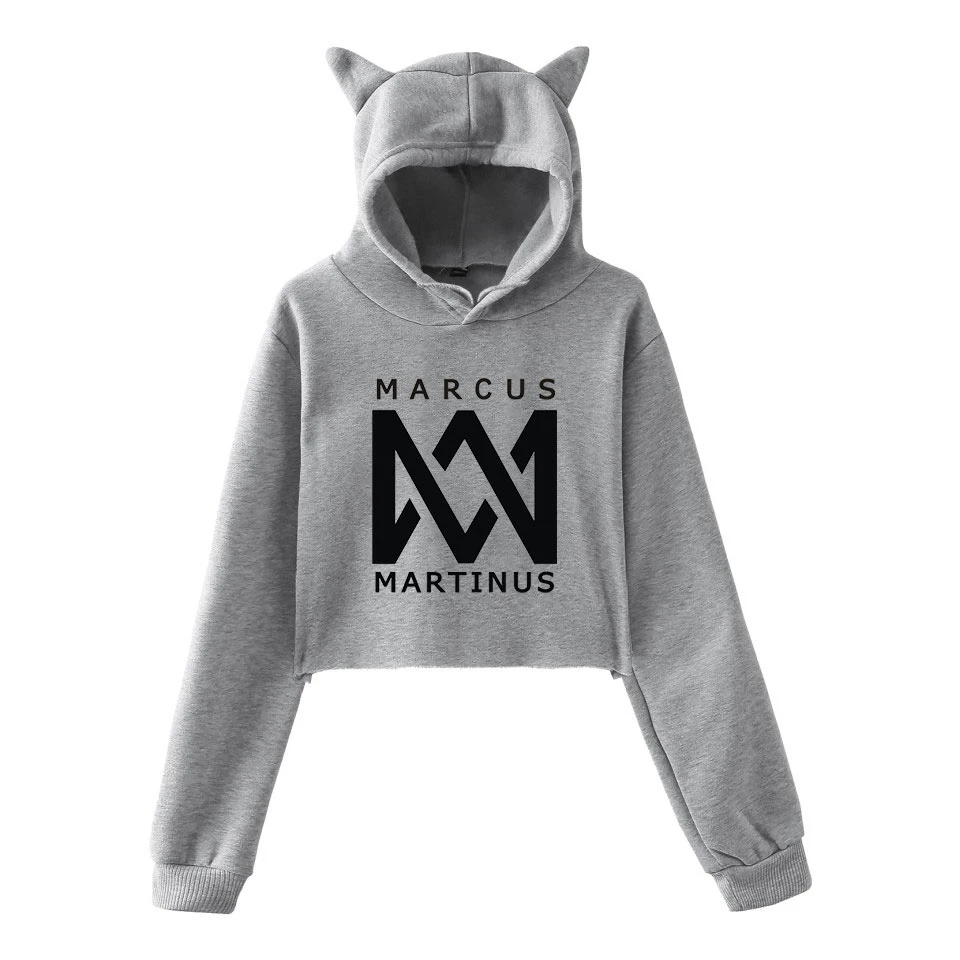 Женская толстовка с кошачьими ушками Marcus &amp martinus теплая Повседневная Толстовка